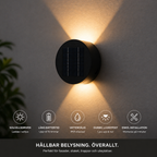 Solkrets | Solcelledrevet væglampe med 360° rotation (2-pak)