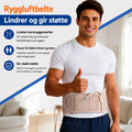 Oppustelig rygstøtte til lænden – justerbar støtte omkring taljen
