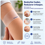 Transparent hudplaster til tør og eksemudsat hud