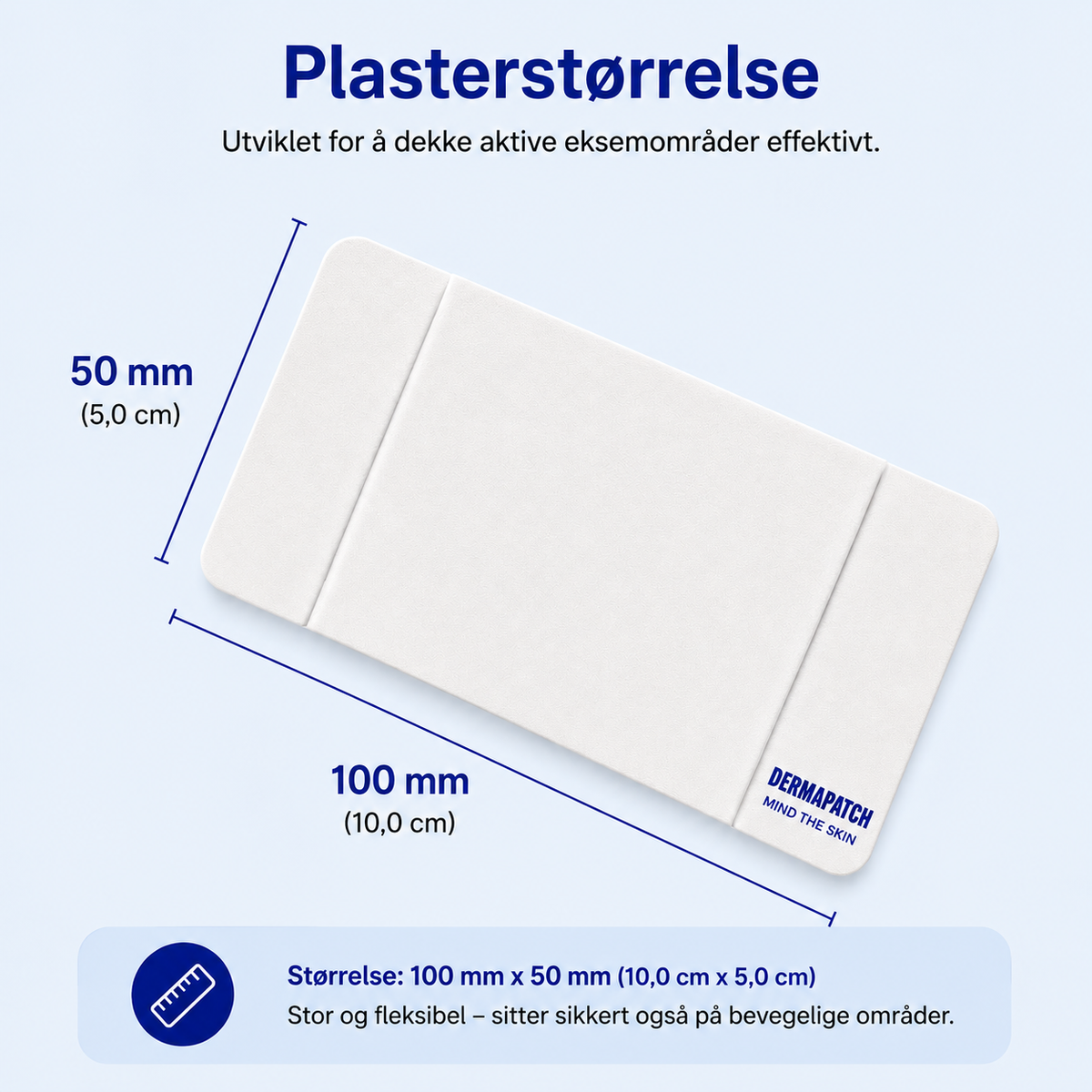 Transparent hudplaster til tør og eksemudsat hud