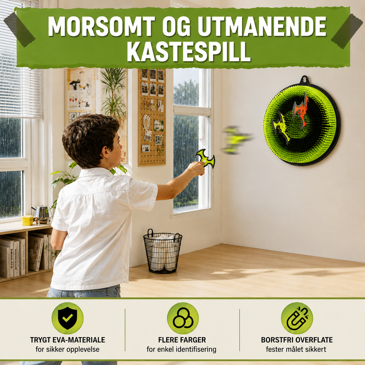 Kastespil med målskive og bløde kasteøkser