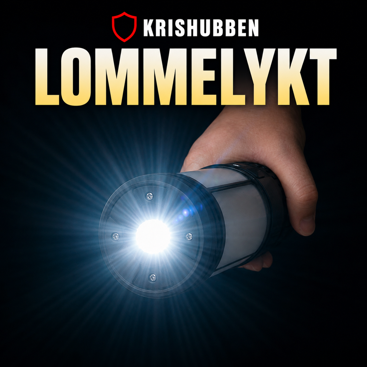 Genopladelig campinglampe med powerbank og lommelygte