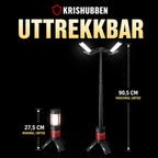 Genopladelig campinglampe med powerbank og lommelygte