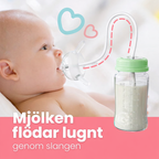 Selvmadende sutteflaske med antikolikfunktion
