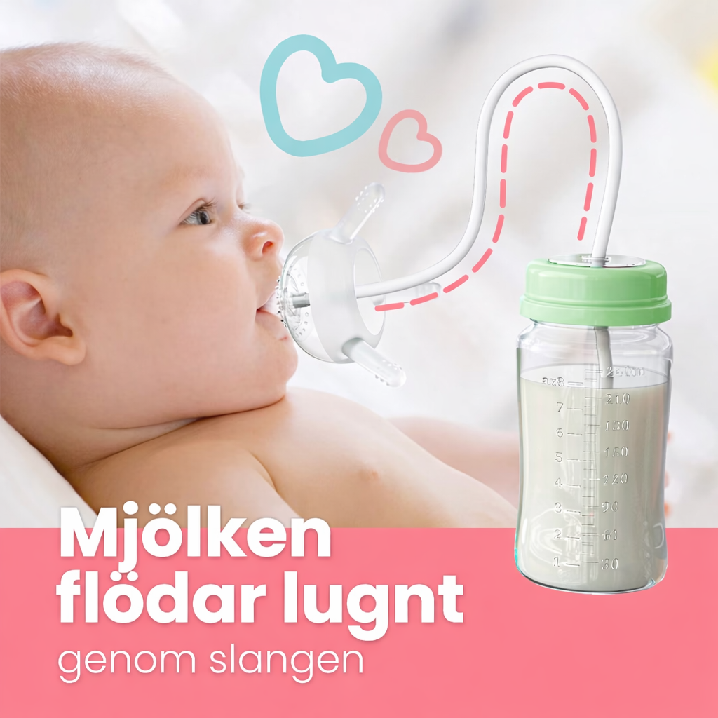 Selvmadende sutteflaske med antikolikfunktion