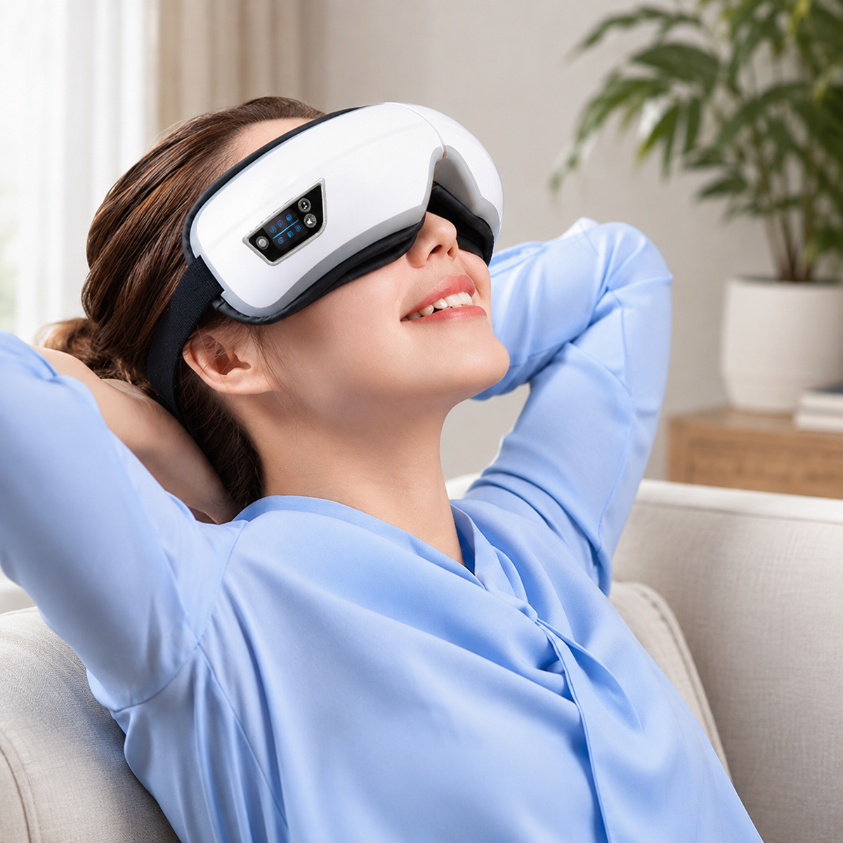 Øjenmassage med lufttryk & Bluetooth | Til migræne