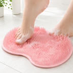 Fodmassage- og skrubbemåtte med sugekopper til brusebadet