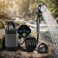 Transportabel batteridrevet udendørsbruser med 6000 mAh batteri