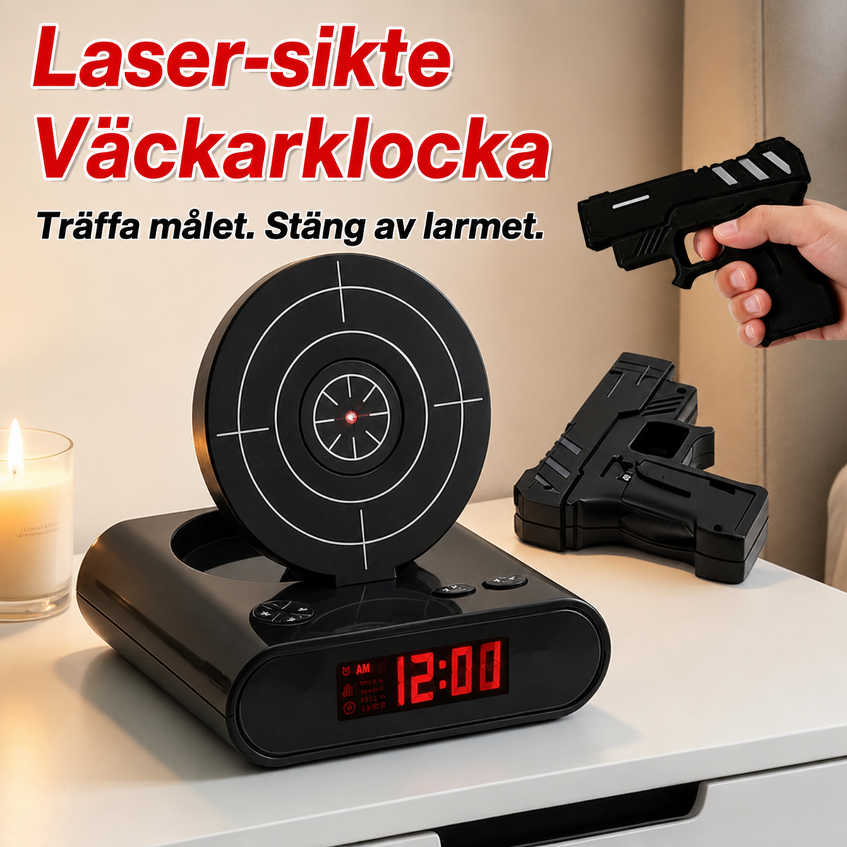 Vækkeur med målskive og lyspistol