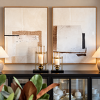 Lysestager i glas & guld – 2-pak