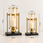 Lysestager i glas & guld – 2-pak