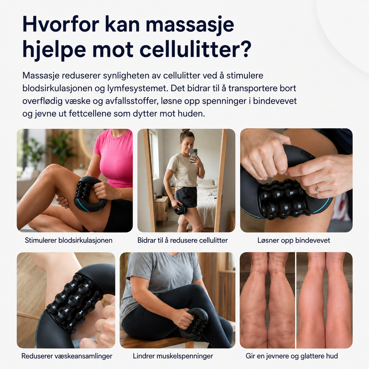 Elektrisk massagerulle med vibration til krop og muskler