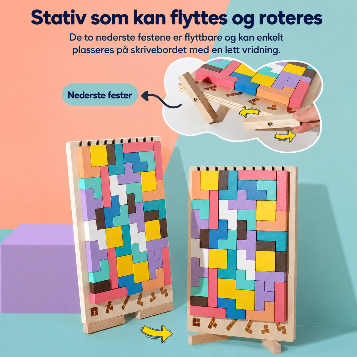 Logikpuslespil med byggeklodser til børn