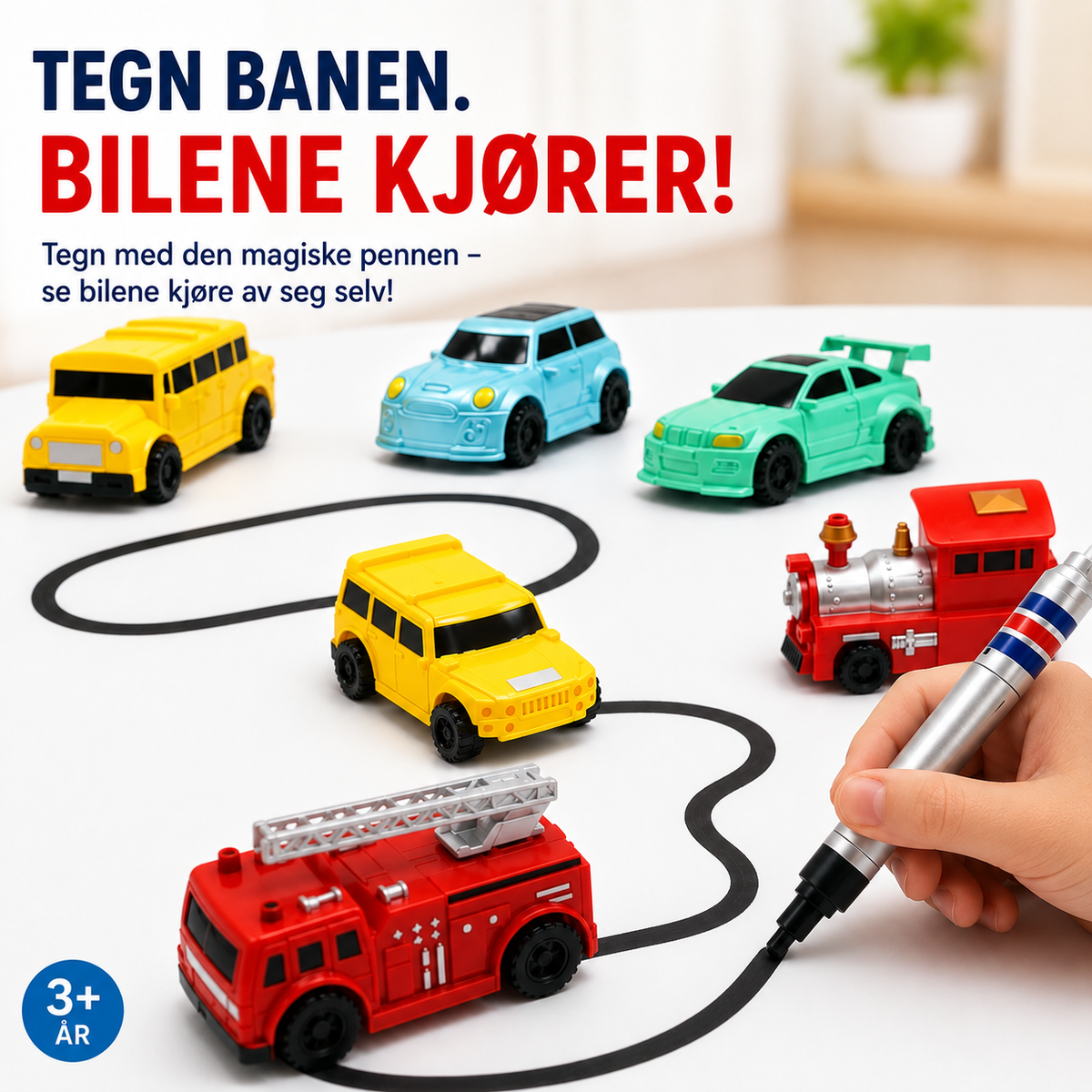 Tegnebil til børn – følger de linjer, du tegner