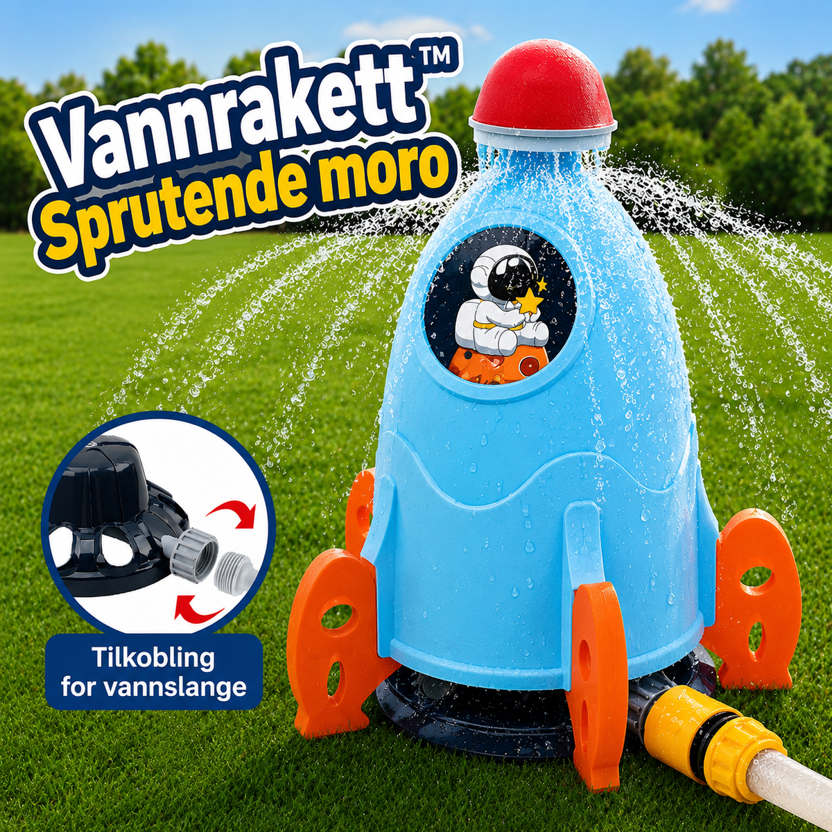 Vandraket til børn – roterende vandsprinkler til udendørs leg