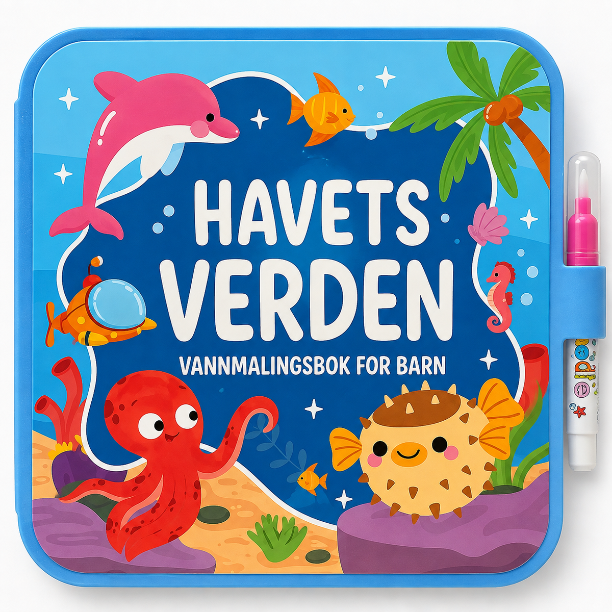 Genanvendelig vandmalebog til børn med vandpen