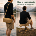 Sammenklappelig campingskammel med bæretaske