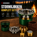 Kompakt stormkøkken med spritbrænder til camping og friluftsliv