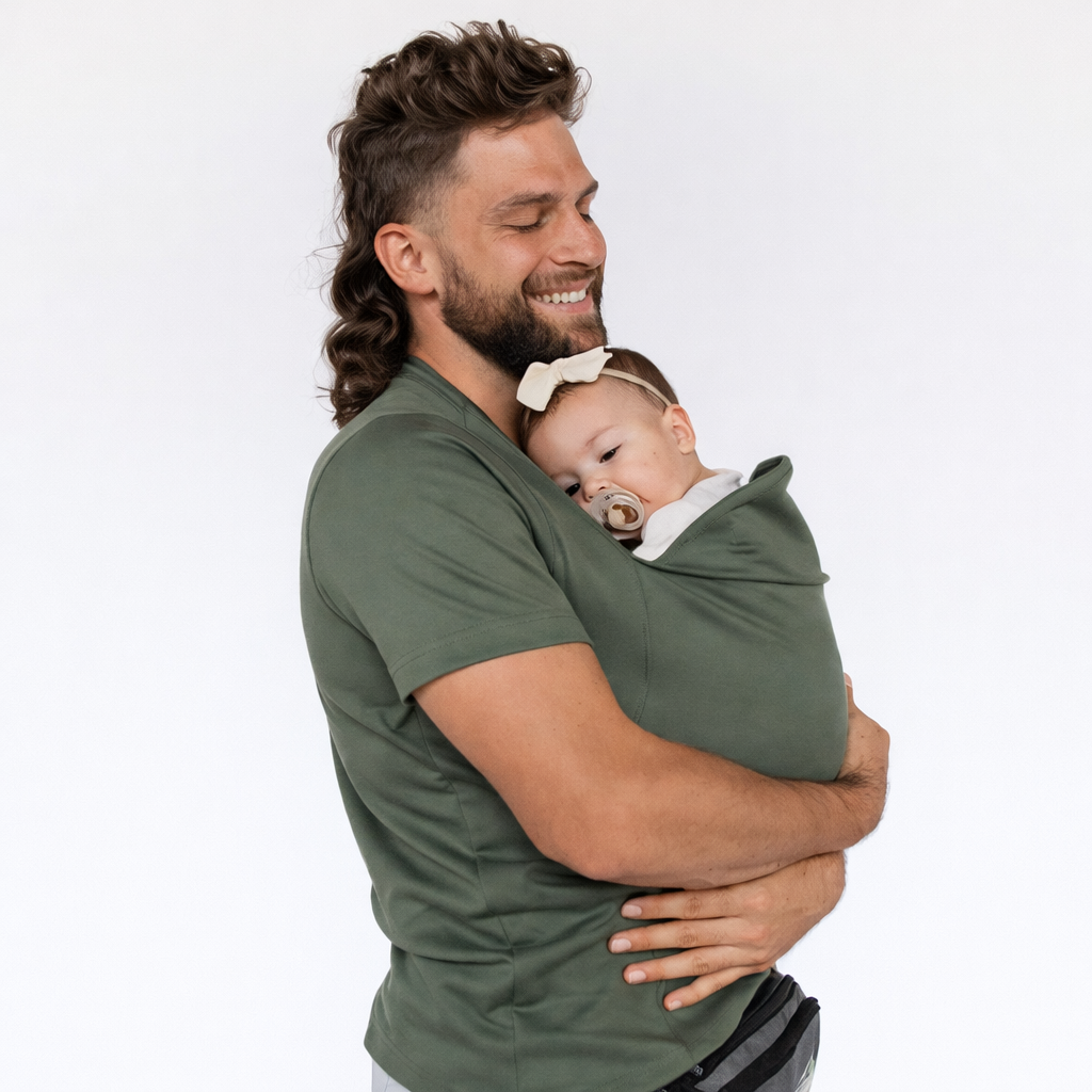 Kænguru-T-shirt med babylomme til nærhed og hygge