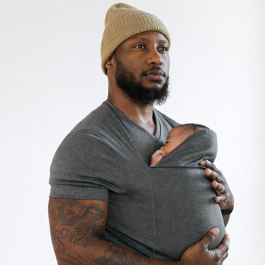 Kænguru-T-shirt med babylomme til nærhed og hygge