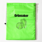 Grön isolerad förvaringspåse märkt Grönsaker