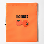 Orange isolerad förvaringspåse märkt Tomat