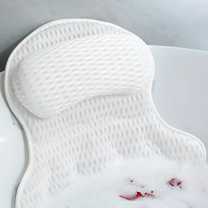 Blød badepude med sugekopper til nakke og ryg