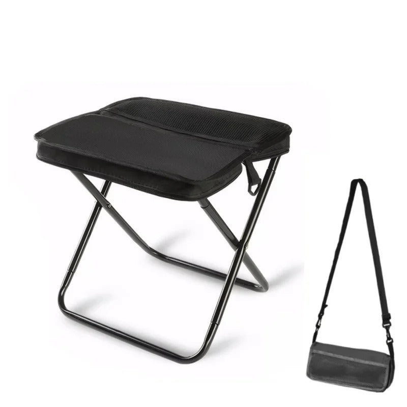 Sammenklappelig campingskammel med bæretaske