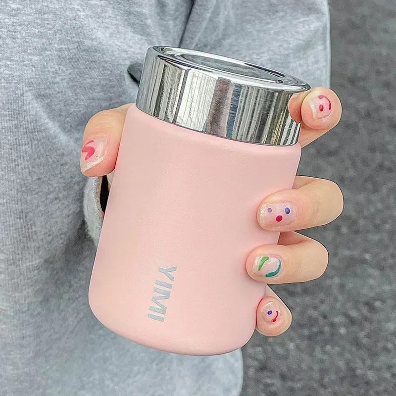 Rosa mini termosmugg 230 ml med skruvlock