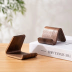 Telefonställ i mörk träfinish, modell 1 och modell 2